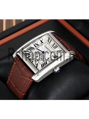 Cartier Tank MC Silver Dial Brown Leather Watch Price in Pakistan