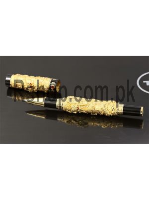Exclusive Gold Two Dragon Play Pearl Antique Roller Ball Pen Price in Pakistan