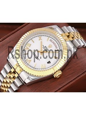 Rolex Day-Date Two Tone White Dial Watch Price in Pakistan