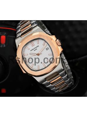 Patek Philippe NautilusTwo-Tone Rose Gold and Stainless Steel White Dial Watch Price in Pakistan