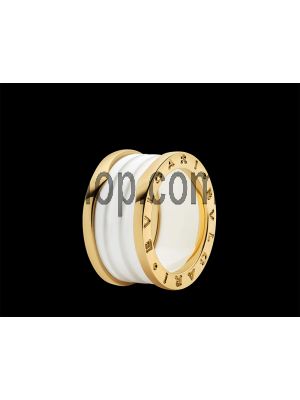 BVLGARI B.Zero1 4-Band Gold and White Ceramic Ring Price in Pakistan