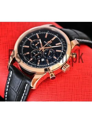 Breitling Transocean Chronograph  Black Dial Black Leather Strap Watch Price in Pakistan