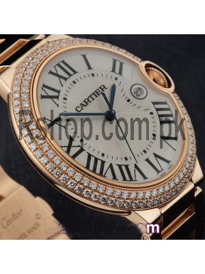 Cartier Ballon Bleu Rose Gold Diamond Bezel Ladies Watch Price in Pakistan