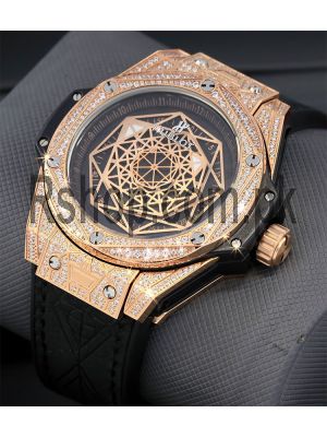 Hublot Big Bang Sang Bleu King Gold Diamond Watch Price in Pakistan